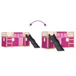 vidaXL Poschodová posteľ šmykľavka a závesy ružová 90x200 cm – Obrázok 11