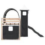 vidaXL Poschodová posteľ šmykľavka a závesy bielo-čierna 90x200 cm – Obrázok 9