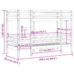 vidaXL Poschodová posteľ 90x200 cm borovicový masív – Obrázok 11