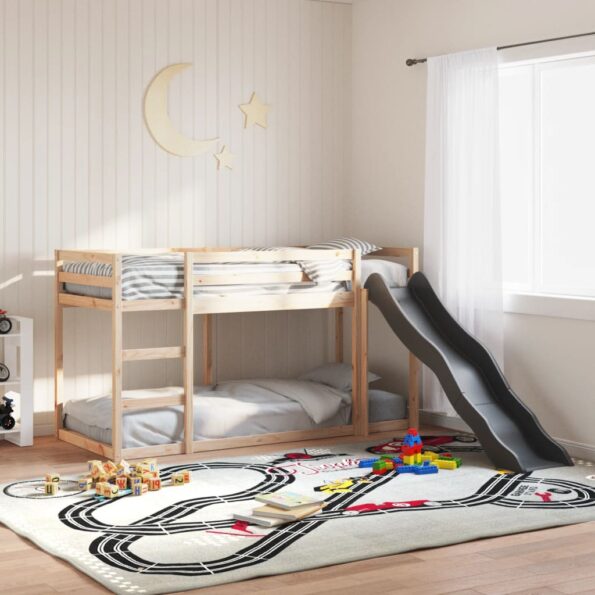 vidaXL Poschodová posteľ so šmýkačkou a rebríkom 90x190 cm borovica – Obrázok 3