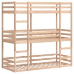 vidaXL Trojitá poschodová posteľ 80x200 cm borovicový masív – Obrázok 2