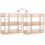 vidaXL Trojitá poschodová posteľ 90x200 cm borovicový masív – Obrázok 8