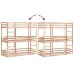 vidaXL Trojitá poschodová posteľ 90x190 cm borovicový masív – Obrázok 8