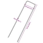 vidaXL Stanové kolíky v U tvare 25 ks 15x3,5 cm pozinkovaná oceľ – Obrázok 5
