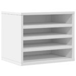 vidaXL Organizér na stôl biely 36x26x29,5 cm kompozitné drevo – Obrázok 2