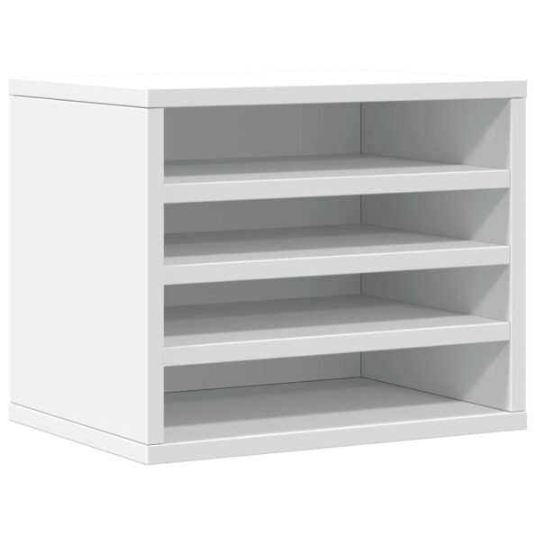 vidaXL Organizér na stôl biely 36x26x29,5 cm kompozitné drevo – Obrázok 2