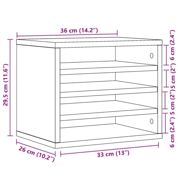 vidaXL Organizér na stôl dub sonoma 36x26x29,5 cm kompozitné drevo – Obrázok 9