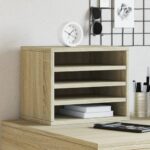 vidaXL Organizér na stôl dub sonoma 36x26x29,5 cm kompozitné drevo