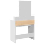 vidaXL Toaletný stolík s LED biely 80x41x144,5 cm – Obrázok 7