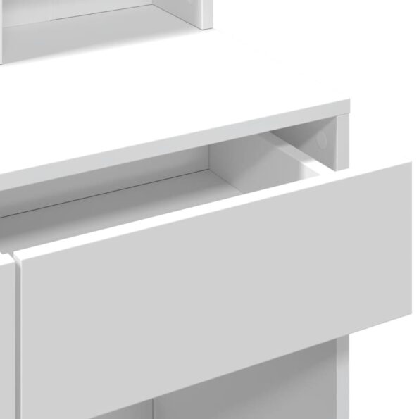 vidaXL Toaletný stolík s LED biely 80x41x144,5 cm – Obrázok 11