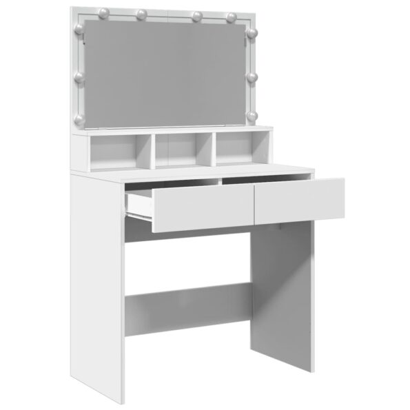 vidaXL Toaletný stolík s LED biely 80x41x134,5 cm – Obrázok 9