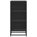 vidaXL Komoda čierna 35,5x35x76 cm kompozitné drevo a kov – Obrázok 4