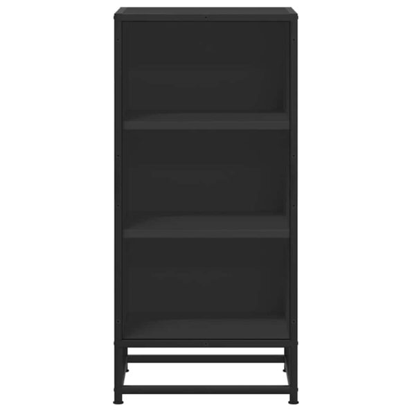 vidaXL Komoda čierna 35,5x35x76 cm kompozitné drevo a kov – Obrázok 4