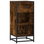vidaXL Komoda dymový dub 35,5x35x76 cm kompozitné drevo a kov – Obrázok 2