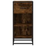 vidaXL Komoda dymový dub 35,5x35x76 cm kompozitné drevo a kov – Obrázok 4