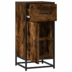 vidaXL Komoda dymový dub 35,5x35x76 cm kompozitné drevo a kov – Obrázok 5