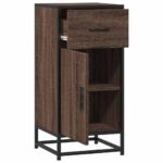 vidaXL Komoda hnedý dub 35,5x35x76 cm kompozitné drevo a kov – Obrázok 5
