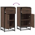 vidaXL Komoda hnedý dub 35,5x35x76 cm kompozitné drevo a kov – Obrázok 8