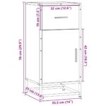 vidaXL Komoda hnedý dub 35,5x35x76 cm kompozitné drevo a kov – Obrázok 11