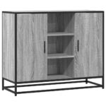 vidaXL Komoda sivý dub sonoma 92x35x76 cm kompozitné drevo – Obrázok 2