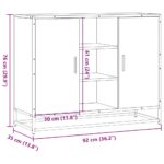 vidaXL Komoda sivý dub sonoma 92x35x76 cm kompozitné drevo – Obrázok 10