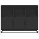 vidaXL Komoda čierna 100x35x76 cm kompozitné drevo – Obrázok 4