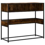 vidaXL Konzolový stolík dymový dub 90x35x80 cm kompozitné drevo – Obrázok 2