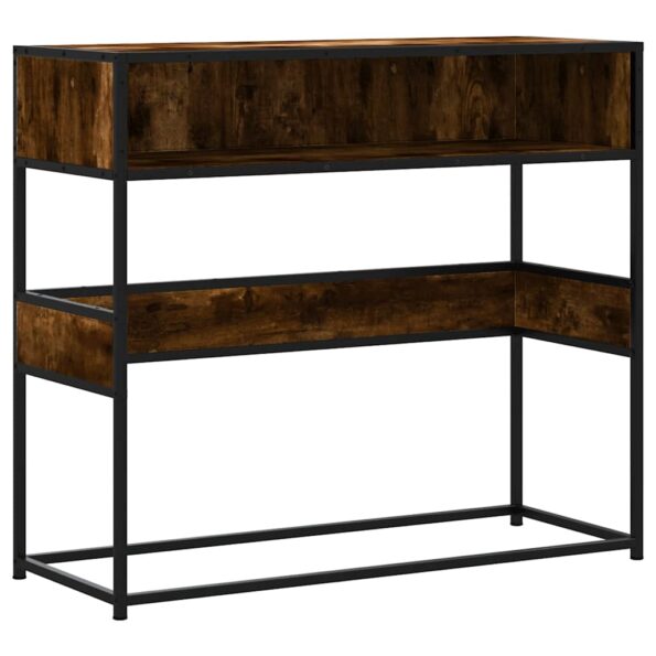 vidaXL Konzolový stolík dymový dub 90x35x80 cm kompozitné drevo – Obrázok 2