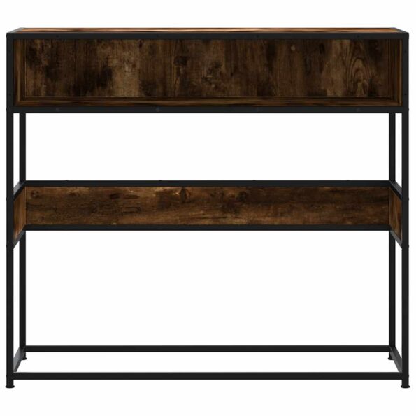 vidaXL Konzolový stolík dymový dub 90x35x80 cm kompozitné drevo – Obrázok 4