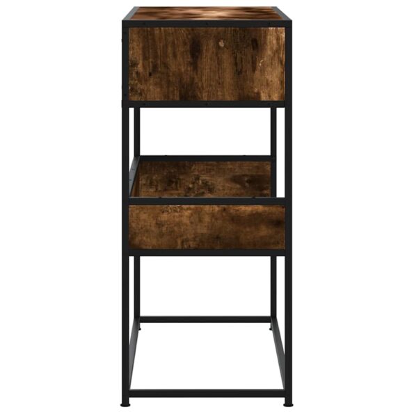 vidaXL Konzolový stolík dymový dub 90x35x80 cm kompozitné drevo – Obrázok 5
