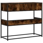 vidaXL Konzolový stolík dymový dub 90x35x80 cm kompozitné drevo – Obrázok 6