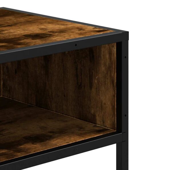 vidaXL Konzolový stolík dymový dub 90x35x80 cm kompozitné drevo – Obrázok 7