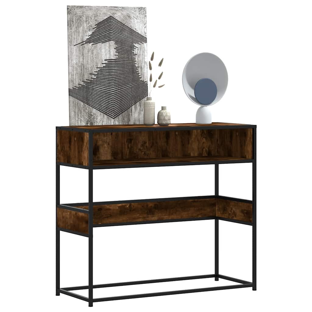 VXL8721102842306_m_en_hd_1.jpg vidaXL Konzolový stolík dymový dub 90x35x80 cm kompozitné drevo – Obrázok 1