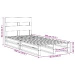 vidaXL Posteľ bez matraca 90x200 cm masívna borovica – Obrázok 12