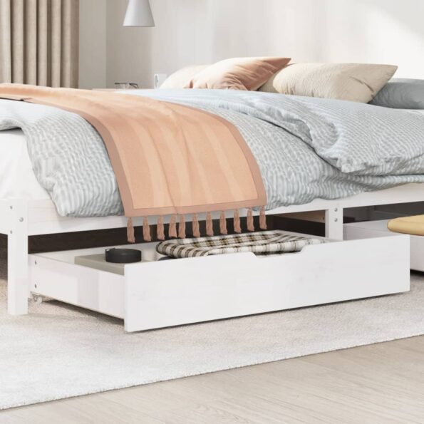 vidaXL Zásuvky pod posteľ 2 ks biele 90x55x16 cm masívna borovica – Obrázok 2