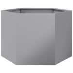 vidaXL Záhradný kvetináč, šesťhran 69x60x45 cm, pozinkovaná oceľ – Obrázok 2
