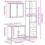 vidaXL 3-dielna súprava kúpeľňových skriniek sonoma kompozitné drevo – Obrázok 11