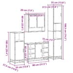 vidaXL 4-dielna súprava kúpeľňových skriniek sonoma kompozitné drevo – Obrázok 11