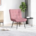 VidaXL Relaxačné kreslo Ružové 64x74x84 cm Zamat – Obrázok 3