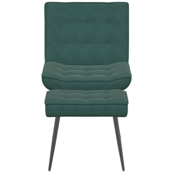 vidaXL Relaxačné kreslo s podnožkou tmavozelené zamat – Obrázok 4