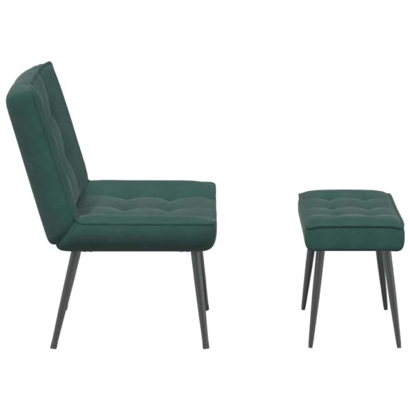 vidaXL Relaxačné kreslo s podnožkou tmavozelené zamat – Obrázok 7