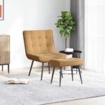 vidaXL Relaxačné kreslo s podnožkou hnedé zamat – Obrázok 3