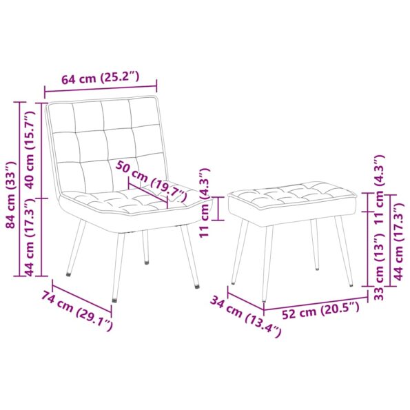 vidaXL Relaxačné kreslo s podnožkou hnedé zamat – Obrázok 12