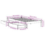 vidaXL Posteľ bez matraca biely 150x200 cm masívna borovica – Obrázok 11