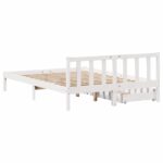 vidaXL Posteľ bez matraca biely 150x200 cm masívna borovica – Obrázok 6