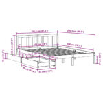 vidaXL Posteľ bez matraca biely 150x200 cm masívna borovica – Obrázok 11