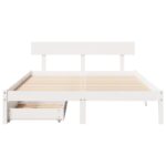 vidaXL Posteľ bez matraca biela 140x200 cm masívna borovica – Obrázok 4