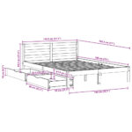 vidaXL Posteľ bez matraca biela 140x190 cm masívna borovica – Obrázok 12