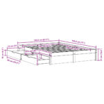 vidaXL Posteľ bez matraca biela 140x190 cm masívna borovica – Obrázok 11