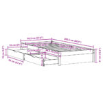 vidaXL Posteľ bez matraca biely 150x200 cm masívna borovica – Obrázok 11